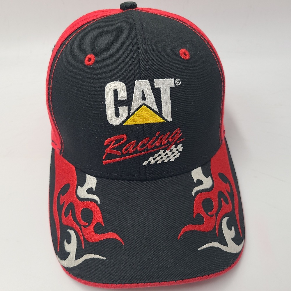 Ryan‎ Newman Hat Adjustable CAT Racing Black Red NASCAR #31 Flames Casual Men